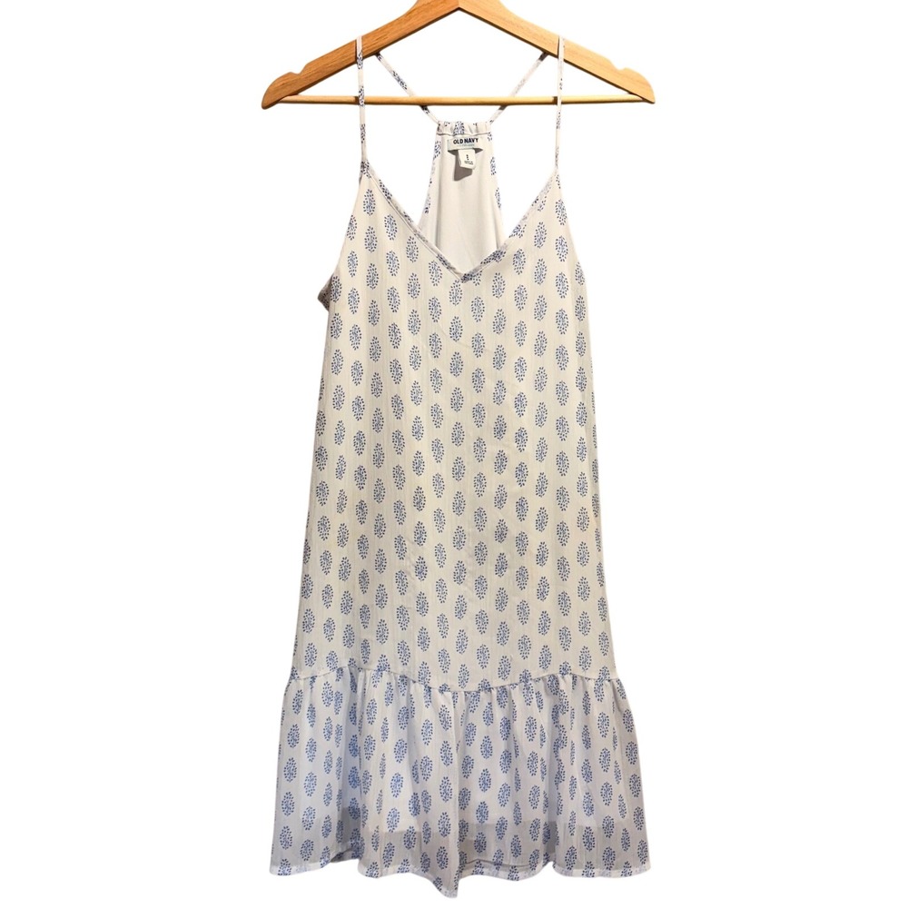 Old Navy Halter Mini Dress Drop Waist Chiffon S Buti Block Print Boho Beach